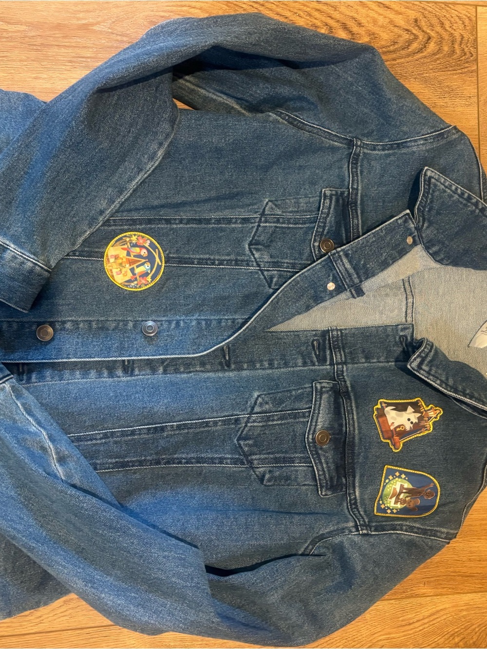 Disney Joey Chou Denim Jacket with Fun Patch Details - Blue